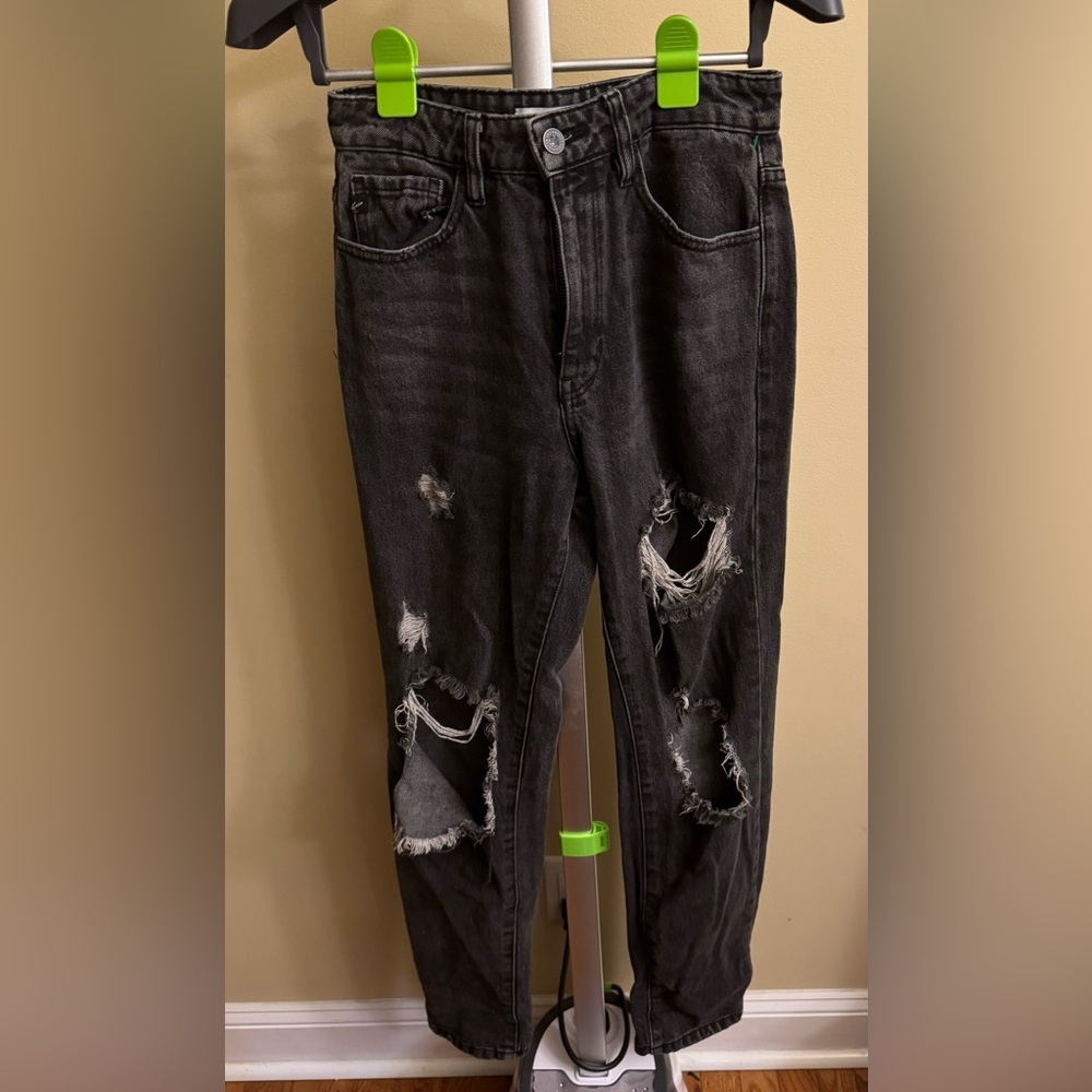 Kancan exclusively for Maurices Destroyed Hi Rise 25 Black